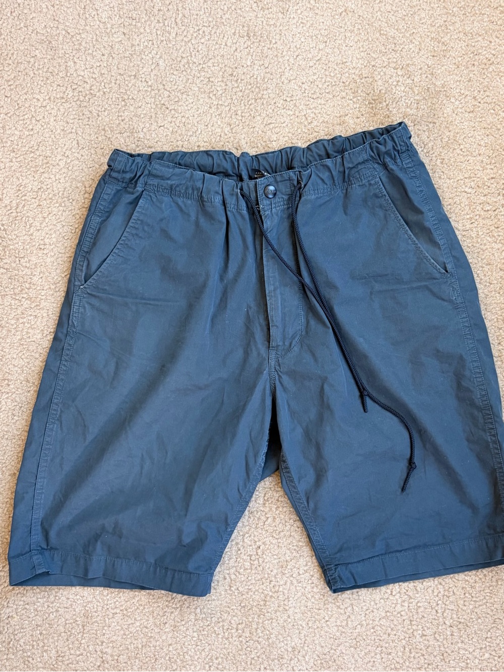 Orslow New Yorker Men's Navy Elastic-Waist Drawstring Shorts